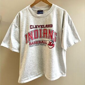 Cleveland Indians VTG 1998 heather grey Crable Sportswear T-shirt BOXY XL